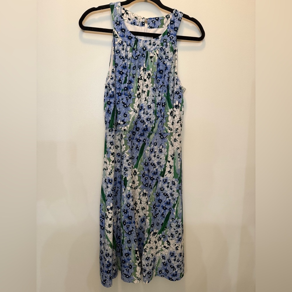 Tommy Hilfiger Blue and White Floral‎ Swing Dress - Size 10